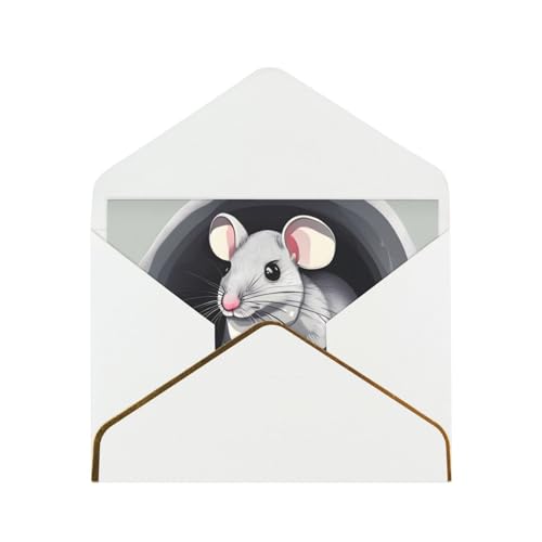 Horizontale Grußkarte Maus im Loch, weiß, sorgfältig gestaltet, leicht zu tragen, geeignet für verschiedene Festivals Horizontale Grußkarte Maus im Loch, weiß, sorgfältig gestaltet, leicht zu tragen, geeignet für verschiedene Festivals von OUInbvv