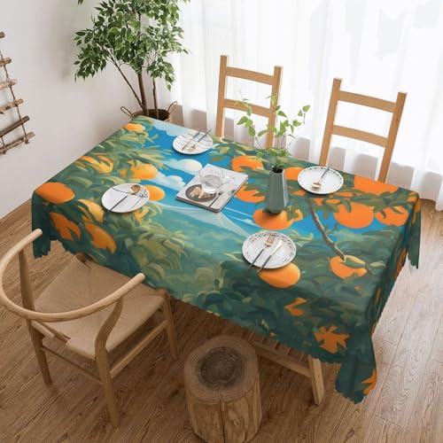 Many Big Oranges Tischdecke, quadratisch, 137,2 x 183,9 cm, als Tischschutz und Dekoration, geeignet für Familienfeiern im Freien von OUInbvv