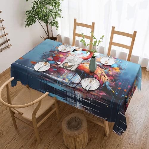 OUInbvv Bunte Flamingo-Tischdecke, quadratisch, 137 x 183 cm, als Tischschutz und Dekoration, geeignet für Familienfeiern im Freien OUInbvv Bunte Flamingo-Tischdecke, quadratisch, 137 x 183 cm, als Tischschutz und Dekoration, geeignet für Familienfeiern im Freien von OUInbvv