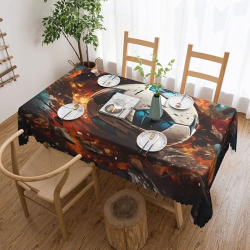OUInbvv Feuerwerkskörper-Tischdecke, quadratisch, 137 x 183 cm, als Tischschutz und Dekoration, geeignet für Familienfeiern im Freien von OUInbvv