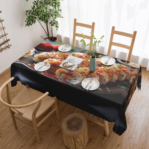 OUInbvv Frische und verführerische Sushi-Tischdecke, quadratisch, 137 x 183 cm, als Tischschutz und Dekoration, geeignet für Familienfeiern im Freien OUInbvv Frische und verführerische Sushi-Tischdecke, quadratisch, 137 x 183 cm, als Tischschutz und Dekoration, geeignet für Familienfeiern im Freien von OUInbvv