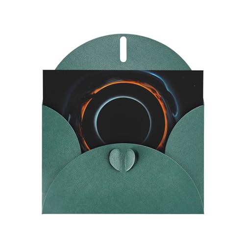 OUInbvv Geheimnisvolle kosmische schwarze Löcher, Perlglanz-Papier-Grußkarten mit dunkelgrünen, personalisierten herzförmigen Umschlägen, Feiertage, Geburtstage, Jubiläen von OUInbvv