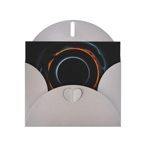 OUInbvv Geheimnisvolle kosmische schwarze Löcher, Perlglanz-Papier-Grußkarten mit grauen personalisierten herzförmigen Umschlägen, Feiertage, Geburtstage, Jubiläen von OUInbvv