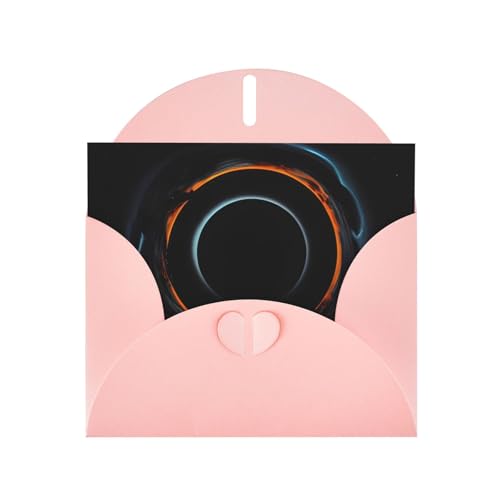 OUInbvv Geheimnisvolle kosmische schwarze Löcher, Perlglanz-Papier-Grußkarten mit rosa personalisierten herzförmigen Umschlägen, Feiertage, Geburtstage, Jubiläen von OUInbvv