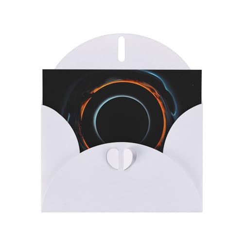 OUInbvv Geheimnisvolle kosmische schwarze Löcher, Perlglanz-Papier-Grußkarten mit weißen personalisierten herzförmigen Umschlägen, Feiertage, Geburtstage, Jubiläen von OUInbvv