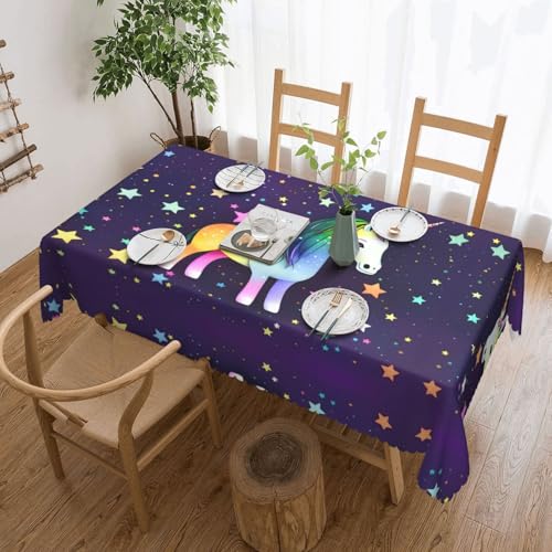 OUInbvv One-Horse Tischdecke mit Sternmotiv, quadratisch, 137 x 183 cm, für Tischschutz und Dekoration, geeignet für Familienfeiern im Freien von OUInbvv