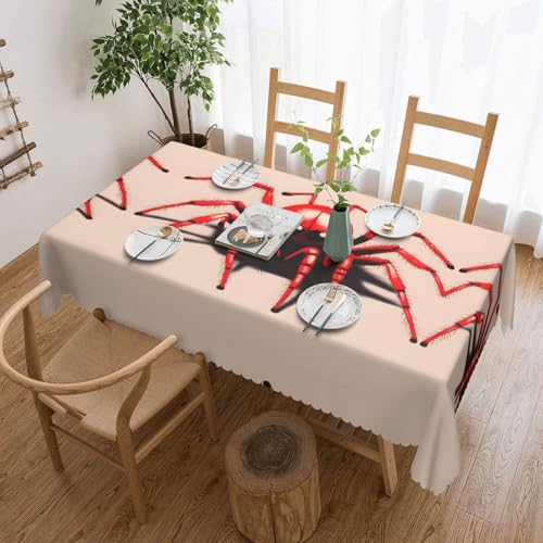 OUInbvv Quadratische Tischdecke, Motiv: niedliche kleine Spinne, 137 x 183 cm, als Tischschutz und Dekoration, geeignet für Familienfeiern im Freien von OUInbvv