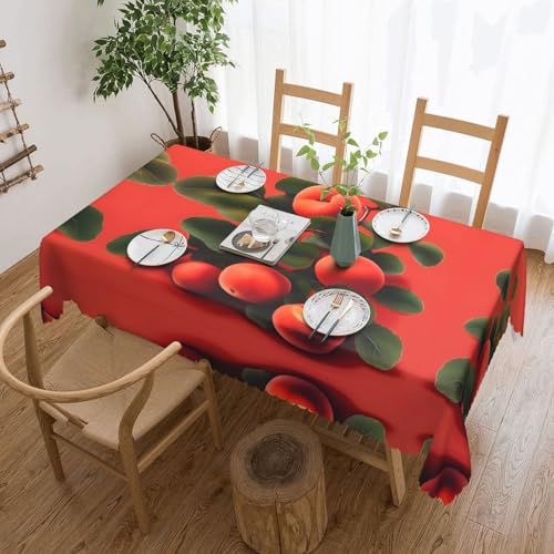OUInbvv Quadratische Tischdecke, Rot, Aprikose, 137,2 x 183,9 cm, als Tischschutz und Dekoration, geeignet für Familienfeiern im Freien von OUInbvv