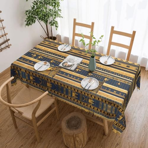 OUInbvv Quadratische Tischdecke, ägyptische Pharaonische Fresken, 137 x 183 cm, als Tischschutz und Dekoration, geeignet für Familienfeiern im Freien OUInbvv Quadratische Tischdecke, ägyptische Pharaonische Fresken, 137 x 183 cm, als Tischschutz und Dekoration, geeignet für Familienfeiern im Freien von OUInbvv