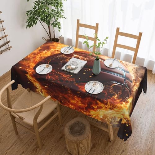 OUInbvv Quadratische Tischdecke mit Basketball auf Feuer und Wasserflamme, 137 x 183 cm, als Tischschutz und Dekoration, geeignet für Familienfeiern im Freien OUInbvv Quadratische Tischdecke mit Basketball auf Feuer und Wasserflamme, 137 x 183 cm, als Tischschutz und Dekoration, geeignet für Familienfeiern im Freien von OUInbvv