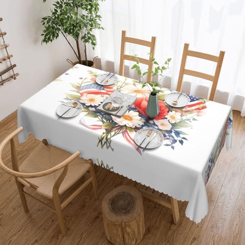 OUInbvv Quadratische Tischdecke mit Flaggen und Blumen, 137 x 183 cm, als Tischschutz und Dekoration, geeignet für Familienfeiern im Freien OUInbvv Quadratische Tischdecke mit Flaggen und Blumen, 137 x 183 cm, als Tischschutz und Dekoration, geeignet für Familienfeiern im Freien von OUInbvv