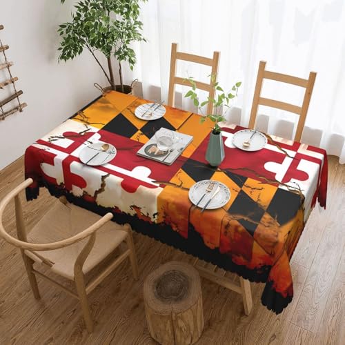 OUInbvv Quadratische Tischdecke mit Maryland-Flagge im Vintage-Stil, 137 x 183 cm, als Tischschutz und Dekoration, geeignet für Familienfeiern im Freien OUInbvv Quadratische Tischdecke mit Maryland-Flagge im Vintage-Stil, 137 x 183 cm, als Tischschutz und Dekoration, geeignet für Familienfeiern im Freien von OUInbvv