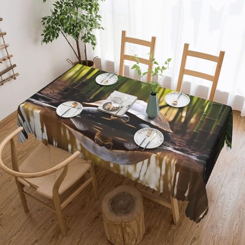OUInbvv Quadratische Tischdecke mit niedlicher Schildkröte, 137 x 183 cm, als Tischschutz und Dekoration, geeignet für Familienfeiern im Freien von OUInbvv