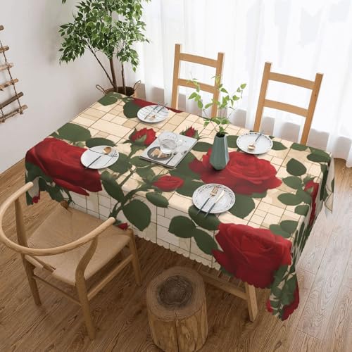 OUInbvv Tischdecke mit vielen roten Rosen, quadratisch, 137 x 183 cm, als Tischschutz und Dekoration, geeignet für Familienfeiern im Freien OUInbvv Tischdecke mit vielen roten Rosen, quadratisch, 137 x 183 cm, als Tischschutz und Dekoration, geeignet für Familienfeiern im Freien von OUInbvv
