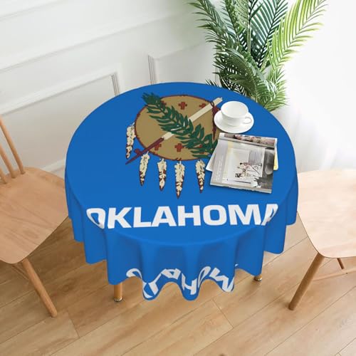 Oklahoma Tischdecke mit Staatsflagge, rund, flecken- und knitterfrei, für Abendessen, Brunch Picknick, Hochzeit, Party, drinnen und draußen, 152,4 cm Oklahoma Tischdecke mit Staatsflagge, rund, flecken- und knitterfrei, für Abendessen, Brunch Picknick, Hochzeit, Party, drinnen und draußen, 152,4 cm von OUInbvv