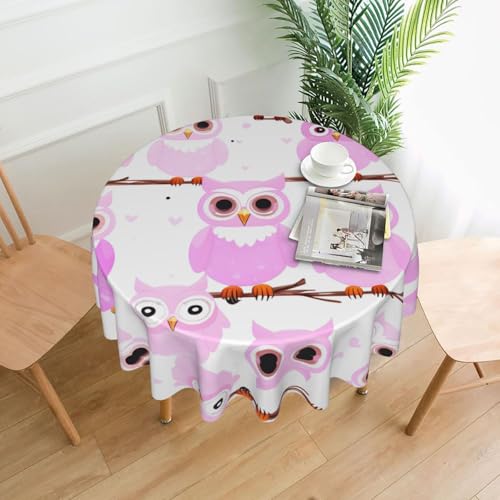 Runde Tischdecke, Motiv: niedliche Eule, 152,4 cm, flecken- und knitterfrei, für Abendessen, Brunch Picknick, Hochzeit, Party, drinnen und draußen Runde Tischdecke, Motiv: niedliche Eule, 152,4 cm, flecken- und knitterfrei, für Abendessen, Brunch Picknick, Hochzeit, Party, drinnen und draußen von OUInbvv