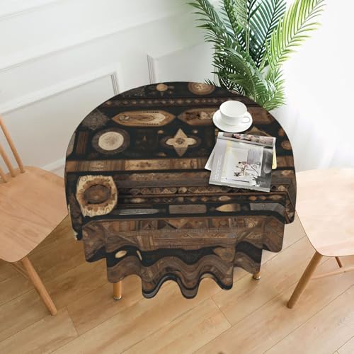 Runde Tischdecke im Bohemian-Stil, 152,4 cm, flecken- und knitterfrei, für Abendessen, Brunch, Picknick, Hochzeit, Party, drinnen und draußen Runde Tischdecke im Bohemian-Stil, 152,4 cm, flecken- und knitterfrei, für Abendessen, Brunch, Picknick, Hochzeit, Party, drinnen und draußen von OUInbvv