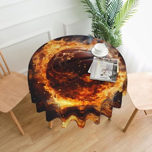 Runde Tischdecke mit Basketball auf Feuer und Wasserflammenspritzer, flecken- und knitterfrei, für Abendessen, Brunch Picknick, Hochzeit, Party, drinnen und draußen, 152,4 cm Runde Tischdecke mit Basketball auf Feuer und Wasserflammenspritzer, flecken- und knitterfrei, für Abendessen, Brunch Picknick, Hochzeit, Party, drinnen und draußen, 152,4 cm von OUInbvv