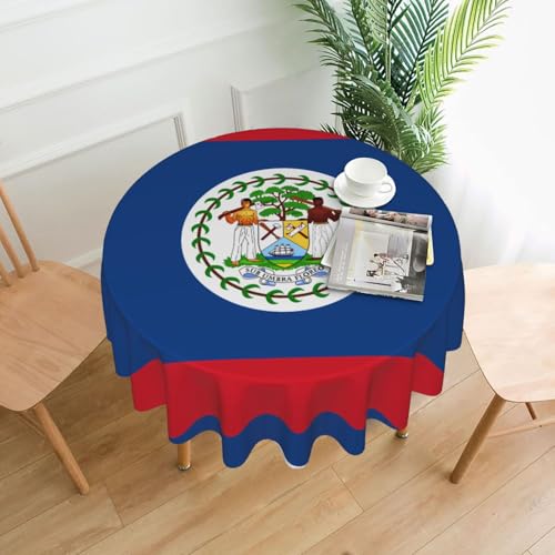 Runde Tischdecke mit Belize-Flagge, flecken- und knitterfrei, für Abendessen, Brunch Picknick, Hochzeit, Party, drinnen und draußen, 152,4 cm Runde Tischdecke mit Belize-Flagge, flecken- und knitterfrei, für Abendessen, Brunch Picknick, Hochzeit, Party, drinnen und draußen, 152,4 cm von OUInbvv