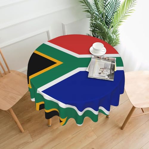 Runde Tischdecke mit Südafrika-Flagge, flecken- und knitterfrei, für Abendessen, Brunch Picknick, Hochzeit, Party, drinnen und draußen, 152,4 cm Runde Tischdecke mit Südafrika-Flagge, flecken- und knitterfrei, für Abendessen, Brunch Picknick, Hochzeit, Party, drinnen und draußen, 152,4 cm von OUInbvv
