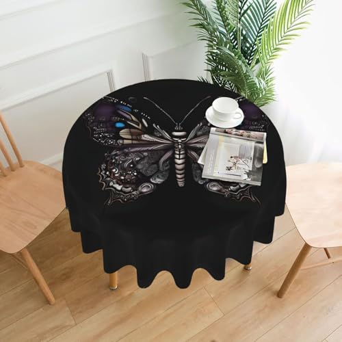 Science Butterfly Tischdecke, rund, flecken- und knitterfrei, für Abendessen, Brunch Picknick, Hochzeit, Party, drinnen und draußen, 152,4 cm Science Butterfly Tischdecke, rund, flecken- und knitterfrei, für Abendessen, Brunch Picknick, Hochzeit, Party, drinnen und draußen, 152,4 cm von OUInbvv