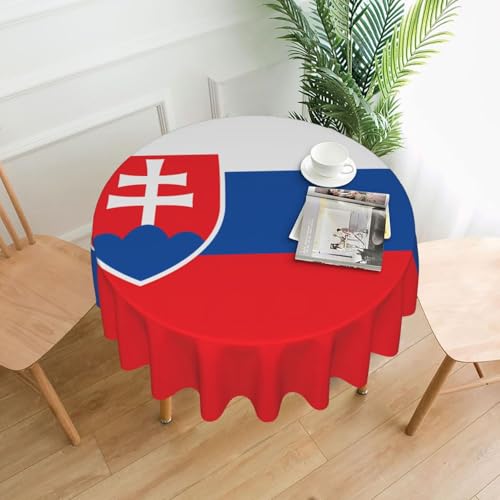 Tischdecke mit Flagge der Slowakei, 152,4 cm, rund, flecken- und knitterfrei, für Abendessen, Brunch Picknick, Hochzeit, Party, drinnen und draußen Tischdecke mit Flagge der Slowakei, 152,4 cm, rund, flecken- und knitterfrei, für Abendessen, Brunch Picknick, Hochzeit, Party, drinnen und draußen von OUInbvv