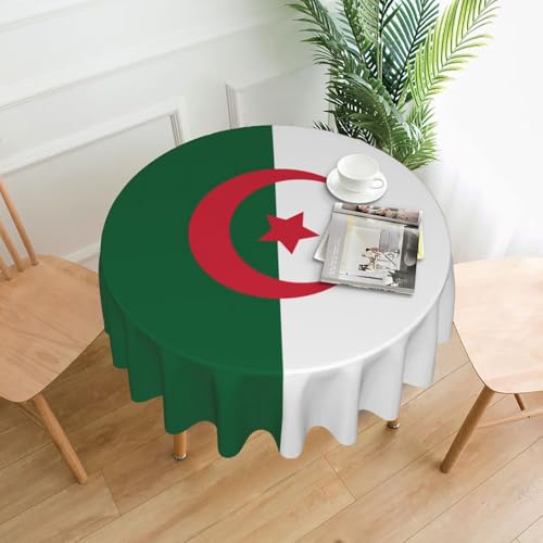Tischdecke mit Flagge von Algerien, rund, flecken- und knitterfrei, für Abendessen, Brunch Picknick, Hochzeit, Party, drinnen und draußen, 152,4 cm Tischdecke mit Flagge von Algerien, rund, flecken- und knitterfrei, für Abendessen, Brunch Picknick, Hochzeit, Party, drinnen und draußen, 152,4 cm von OUInbvv