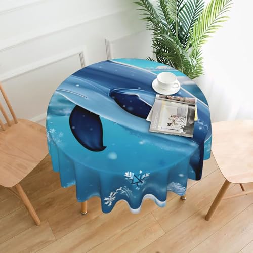 Winter The Dolphin Tischdecke, rund, flecken- und knitterfrei, für Abendessen, Brunch Picknick, Hochzeit, Party, drinnen und draußen, 152,4 cm Winter The Dolphin Tischdecke, rund, flecken- und knitterfrei, für Abendessen, Brunch Picknick, Hochzeit, Party, drinnen und draußen, 152,4 cm von OUInbvv