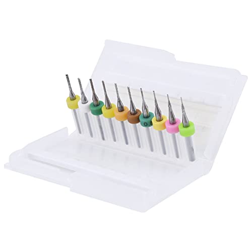 10pcs 1,4/1,3/1,2/1,1 mm PCB -Endmühle Gravurbits Cutter 1/8 Schaft für Leiterplatten, Kunststoffe, Kupfer von OUKENS
