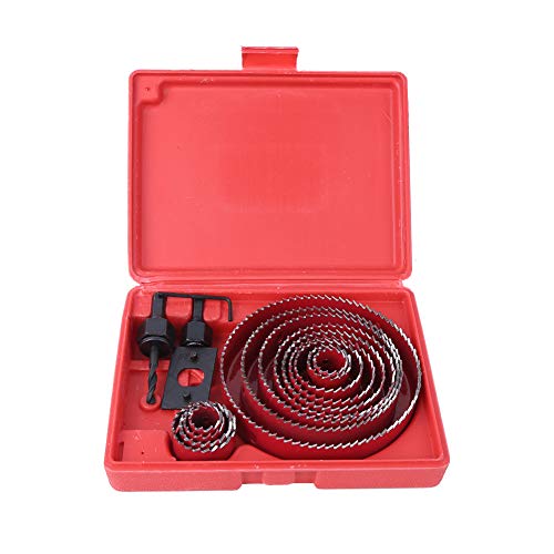16pcs Lochsäge Set Stahl Holzbearbeitungswerkzeug Schneiden glatte saubere Löcher, Gips Kunststoffholz rot von OUKENS