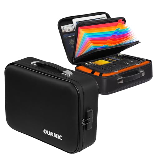 OUKMIC Feuerfeste Dokumentenbox mit Schloss, tragbarer, wasserabweisender Aktenordner mit Hartschalenkoffer, 40,6 x 30,5 x 15,2 cm, für Zuhause, Reisen, Büro, sichere Aufbewahrung für wichtige OUKMIC Feuerfeste Dokumentenbox mit Schloss, tragbarer, wasserabweisender Aktenordner mit Hartschalenkoffer, 40,6 x 30,5 x 15,2 cm, für Zuhause, Reisen, Büro, sichere Aufbewahrung für wichtige von OUKMIC