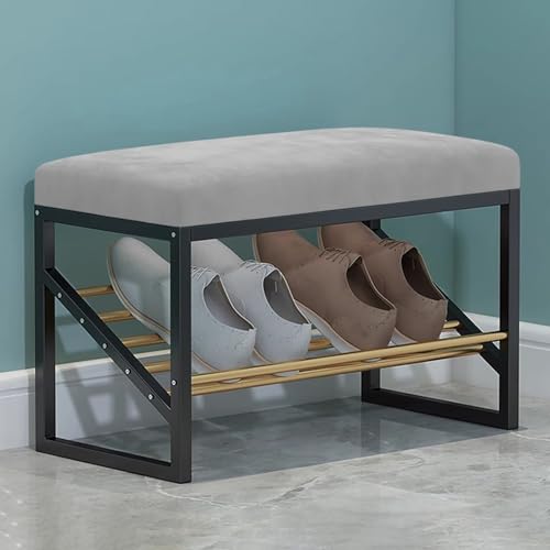 OUKMXSY Gepolsterte Schuhregalbank für den Eingangsbereich, Bequeme Bank aus Samtstoff für das Schlafzimmer, das Fußende des Bettes, den Schrank, den Flur, den Eingang, das Wohnzim von OUKMXSY