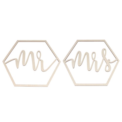 OULII 2 Herr und Frau Hochzeit Stuhl Schild Hochzeit Hohl Stuhl Banner für Hochzeit Party Tisch Top Abendessen Dekoration/Display Ständer Zahlen/Home Wand von OULII