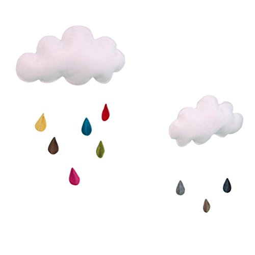 Oulii Decken-Mobile zum Aufhängen, beweglich, Wolken-Dekoration, Herz, Girlande für Kinder, Badezimmer, Regentropfen Oulii Decken-Mobile zum Aufhängen, beweglich, Wolken-Dekoration, Herz, Girlande für Kinder, Badezimmer, Regentropfen von OULII