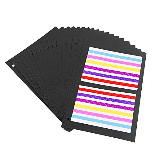 OUME Fotoalbum Schwarze Seiten 26 x 18 cm, Nachfüll Seiten für Scrapbook Album 27.5 x 20.5cm, 20pcs von OUME