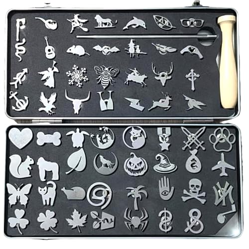 Brandeisen-Set, Buchstaben, Zahlen, Symbole für Holz, Leder, Lebensmittel, Steak-Brandeisen zum Grillen, personalisiertes Alphabet-Tier-Design (104 Stück, 2,5 cm, sortiertes Zeichenset, 2,5 cm) von OUMYQ