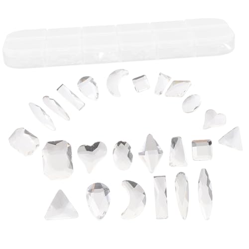OUNONA 1 Karton DIY Nail Art Rhinestones Set Fächer Box mit Glitzersteinen für Kreative Nagelgestaltung Langlebige Metallcharms für Nail Designs und Persönliche Handwerksprojekte von OUNONA
