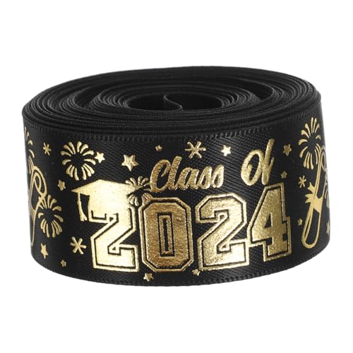 OUNONA 1 Rolle Abschlusssaison-band Mit Heißprägung Gold Glänzend Hellrosa Band Party Abschlussball Organzaband Aus Chiffon Dekoration Für Groß Schmücken Lackiert Hochzeit Schleife von OUNONA