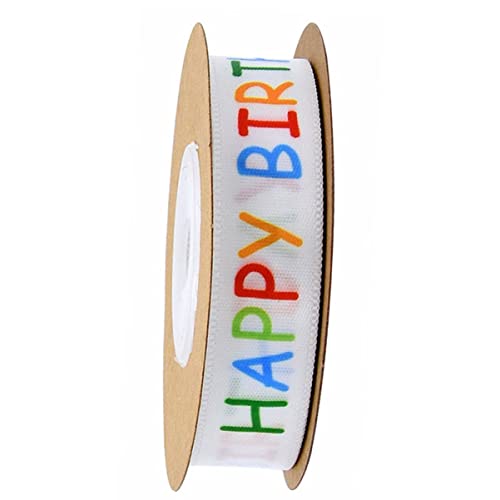 OUNONA 1 Rolle Geburtstagsband Yards Dekoratives Satinband für Partyverpackungen Wiederverwendbares Geschenkband für Diy Projekte Breit Fröhlicher Stil von OUNONA