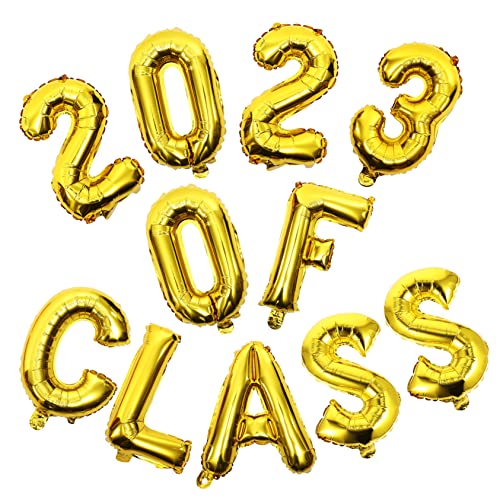 OUNONA 1 Satz 2023 Ballonanzug Rosa Geburtstag Luftballons Erste Herzlichen Glückwunsch, Graduiertenballons Sortiert Tischdekoration Aus Ballons Willkommen Abschluss Aluminiumfolie Golden von OUNONA