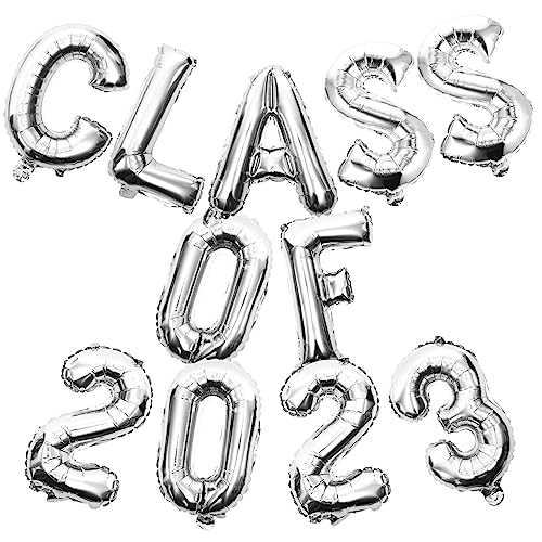 OUNONA 1 Satz 2023 Ballonanzug Weiße Und Silberne Luftballons Zum Abschluss Dekorationen Master -abschlussballons Ballon 2023 Herzlichen Glückwunsch Doktor Ballon Ö Aluminiumfolie Silver von OUNONA