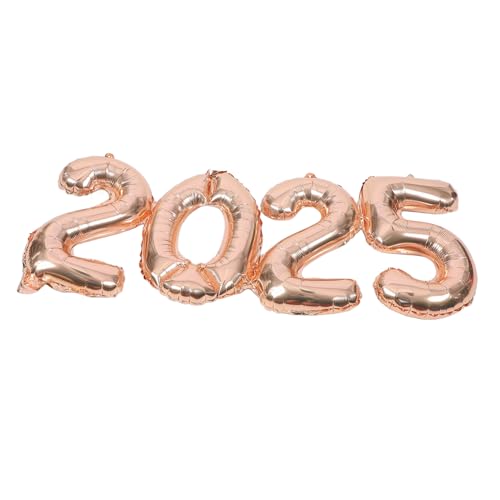 OUNONA 1 Satz 2025 Ballon Aus Aluminiumfolie 2025 Luftballons Vorabend Partydekorationen Abschlussballons Groß Rosa Sortiert Zahlenballons 2025 Abschlussdekorationen 2025 Blau Rose Gold von OUNONA