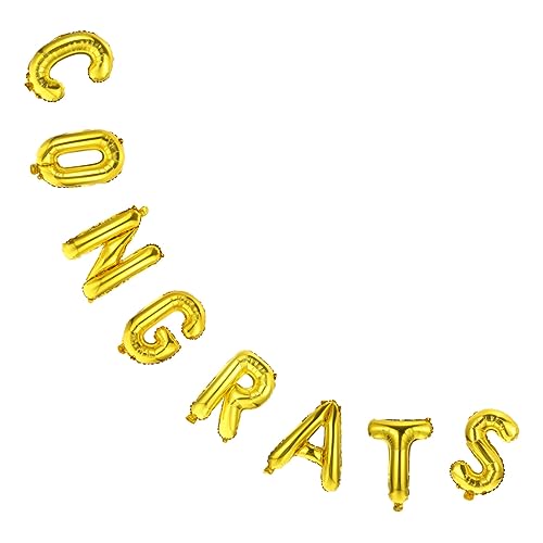OUNONA 1 Satz Abschluss Ballon abschlussfeier abschlussgeschenk Buchstabenballon Grad verschiedene Farbe Herzlichen Glückwunsch Luftballons dekoratives Ballondekor Aluminiumfolie Golden von OUNONA