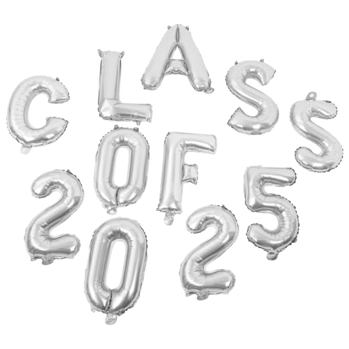 OUNONA 1 Satz Abschluss Ballon luftballons Partyballons Absolvent liefert Gefälligkeiten für Abschlussfeiern herzlichen glückwunsch grad party dekoration Aluminiumfolie Silver von OUNONA