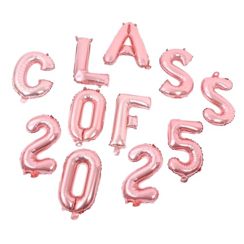 OUNONA 1 Satz Abschlussballons Zahlenballons Klasse Von 2025 Folienballons Ballon Abschlussdekorationen Abschlussfeier Dekorationen Abschlussfeier Ballons Roségold Aluminiumfolie von OUNONA