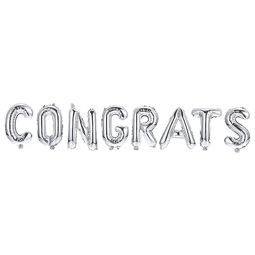 OUNONA 1 Satz Ballon aus Aluminiumfolie Ö Abschlussballonverzierung Zahlenballons Dekoration Rosa abschlussfeier ballon set Luftballons als Partydeko partydekor ballon versorgung Silver von OUNONA