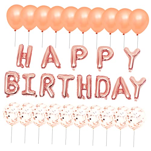 OUNONA 1 Satz Folienballon Happy Birthday Roségold Partydekoration für Geburtstagsfeiern und Babypartys Stilvolle Luftballons für Unvergessliche von OUNONA