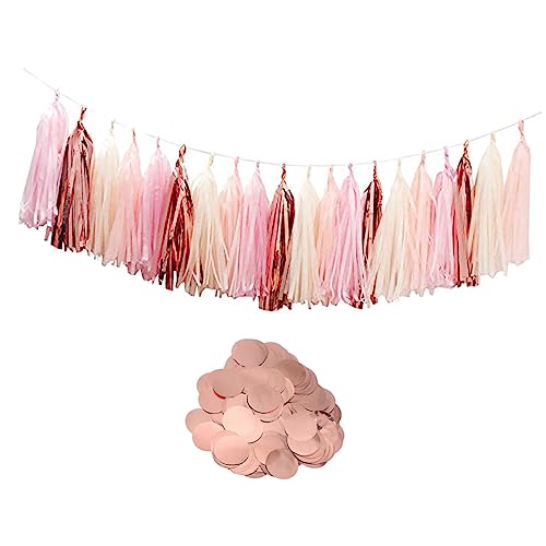 OUNONA 1 Satz Fransen und Konfetti Dekorationsset für Hochzeiten und Geburtstagsfeiern Roségoldenes Konfetti für Tischdekoration und Diy Projekte OUNONA 1 Satz Fransen und Konfetti Dekorationsset für Hochzeiten und Geburtstagsfeiern Roségoldenes Konfetti für Tischdekoration und Diy Projekte von OUNONA
