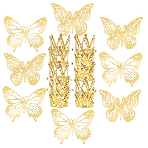 OUNONA 1 Satz Goldene Bouquet Crown Dekoration Brautduschenkuchendekoration Kuchenverzierung Backen Verzierungen Zum Backen Mini-krone Backen Dessert Perlenkrone Kuchendekor Plastik von OUNONA