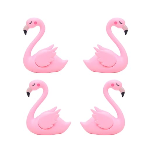 OUNONA 1 Satz Kunststoff Flamingo Cake Ornament Niedliche Tortendeko Und Auto Accessoire Für Geburtstagsfeier Mit Ausklappbaren Flügeln 4 Stück von OUNONA